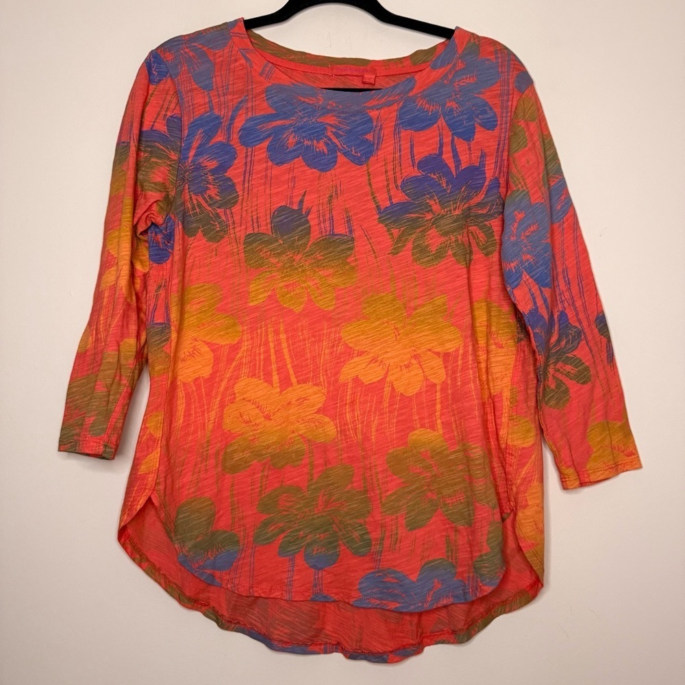 Coral Pink Floral Lightweight Women's Top